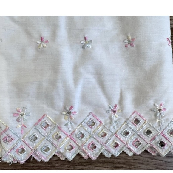 Vintage 90s Desiree Prairie Boho Cottage Core Lace Embroidered Jumpsuit Romper - Picture 7 of 16